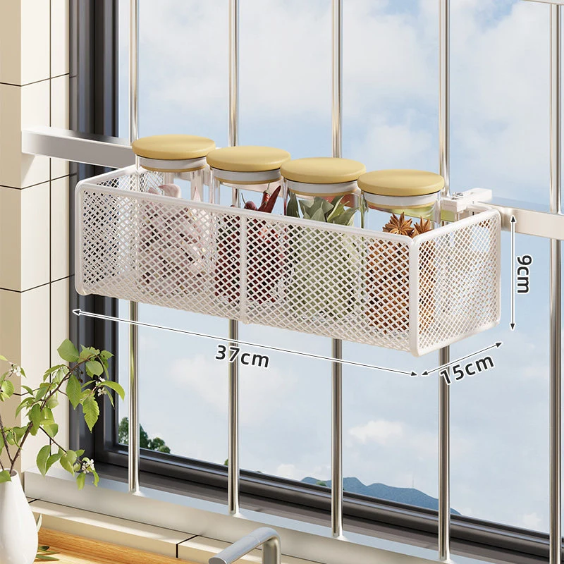 Fenster-Montierter Netz-Gewürzregal und Bar Hängeleiste Organizer