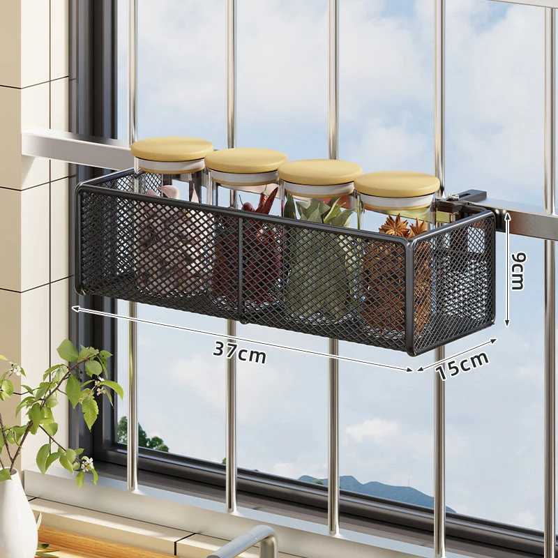 Fenster-Montierter Netz-Gewürzregal und Bar Hängeleiste Organizer