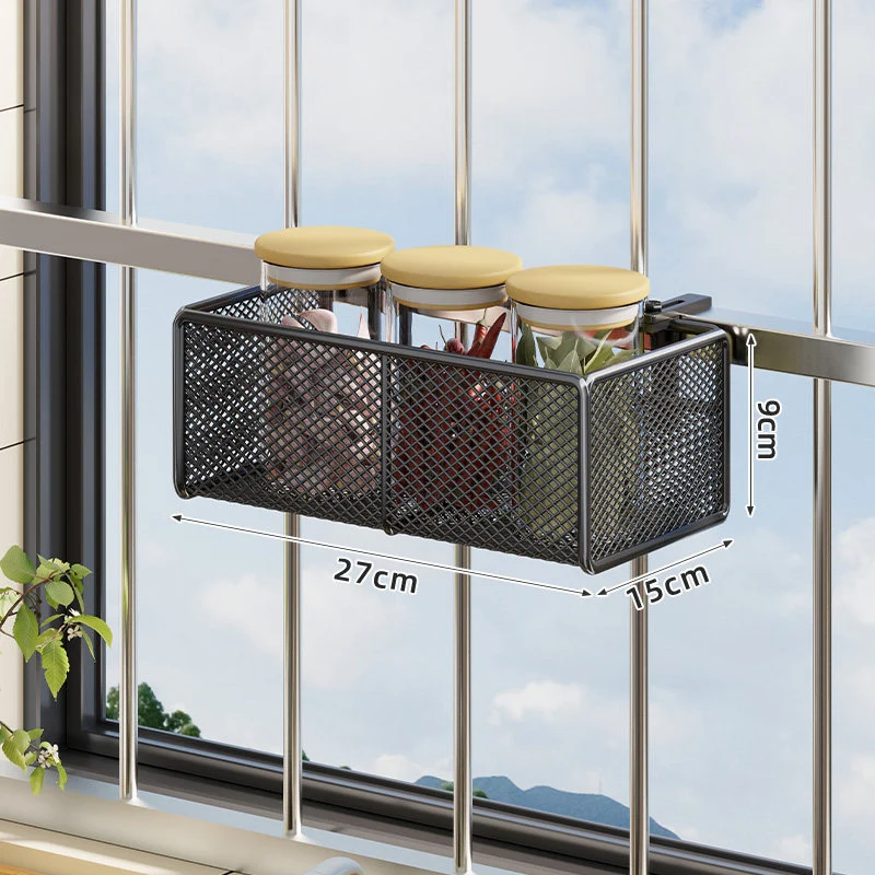 Fenster-Montierter Netz-Gewürzregal und Bar Hängeleiste Organizer