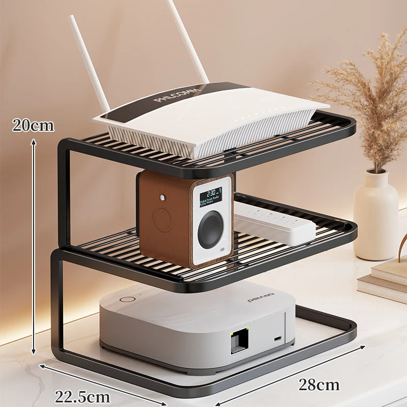 Belüfteter Desktop-Router- und Modemständer-Organizer