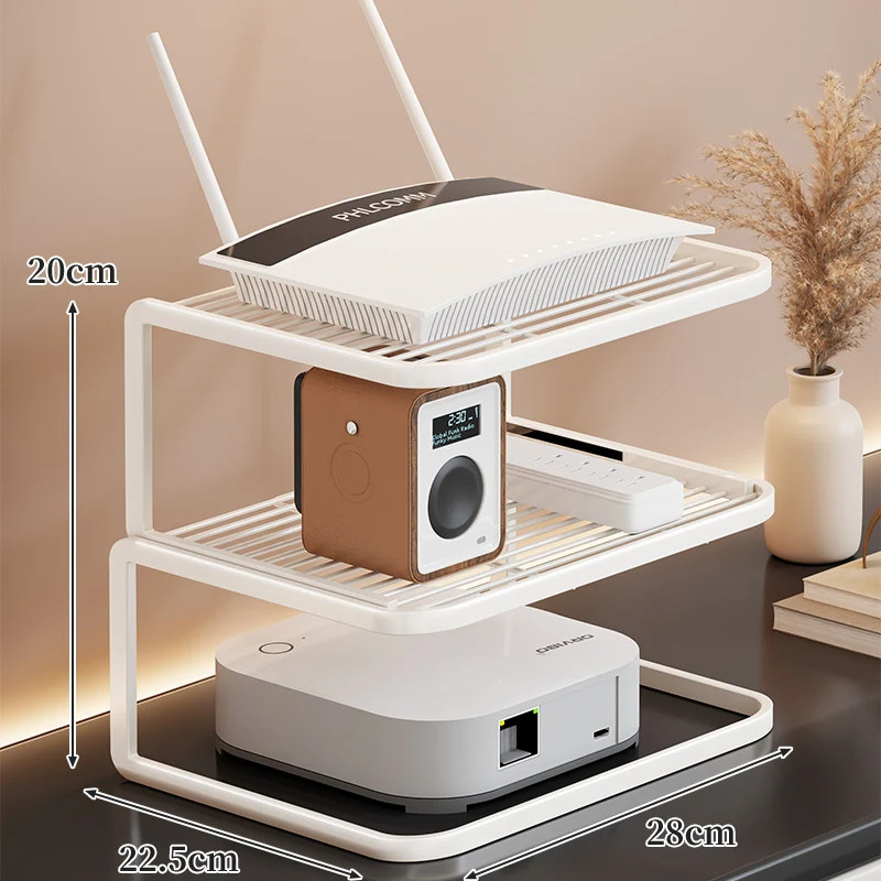 Belüfteter Desktop-Router- und Modemständer-Organizer