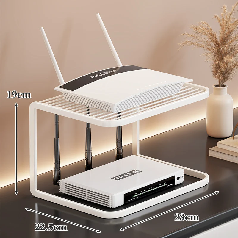 Belüfteter Desktop-Router- und Modemständer-Organizer