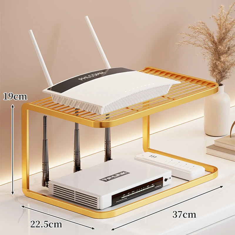 Belüfteter Desktop-Router- und Modemständer-Organizer