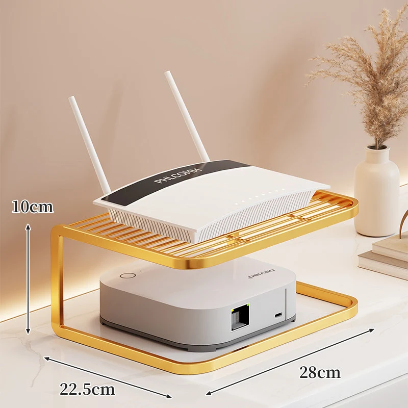 Belüfteter Desktop-Router- und Modemständer-Organizer