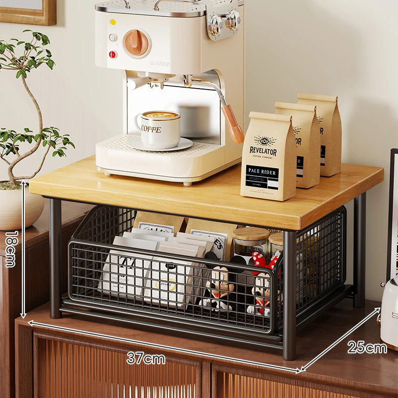 Theke Holzplatte Schiebemesh Lagerkorb Organizer mit Metallrahmen