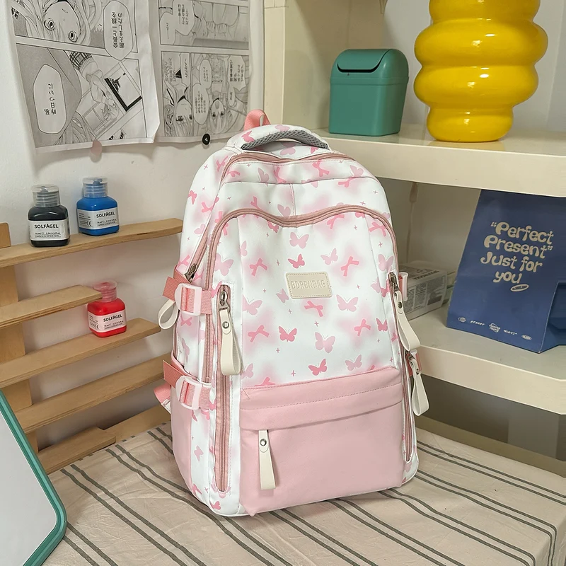 Süßer Schmetterling-Themen-Schulrucksack Karnz