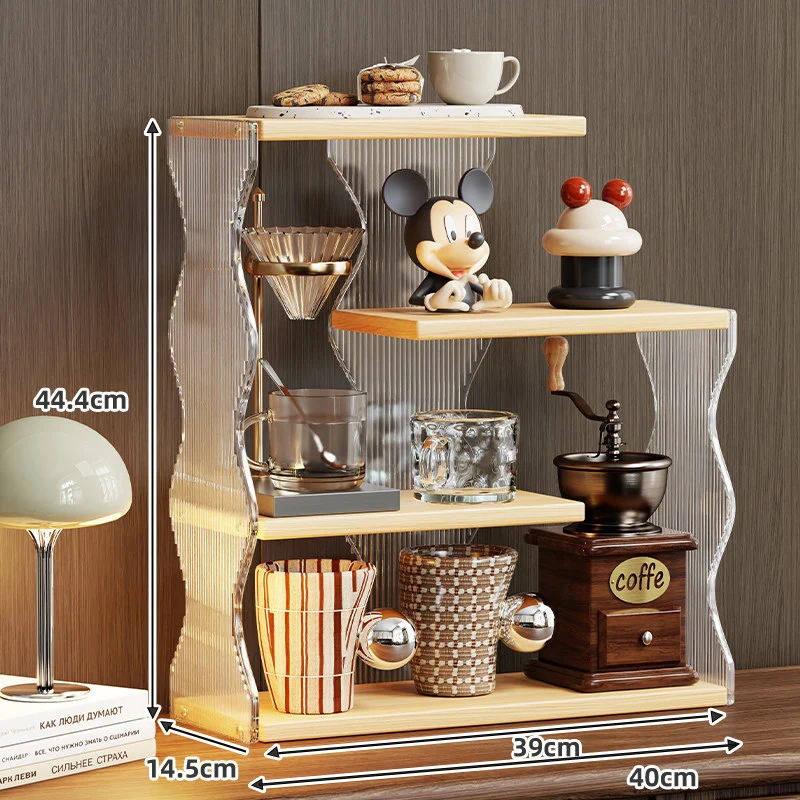 Gestufter Acryl-Wellen-Thekenregal-Organizer