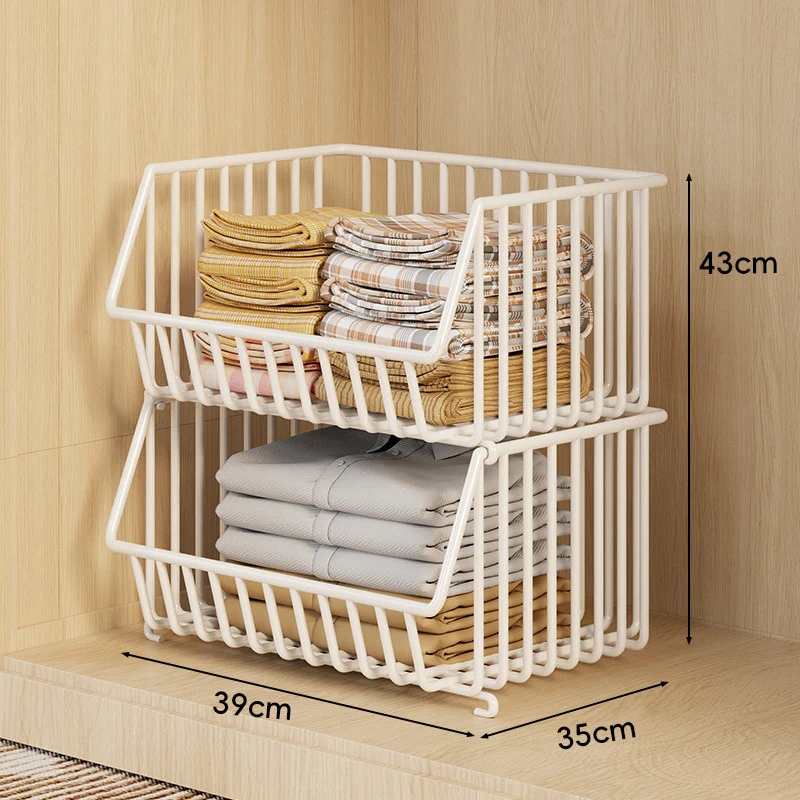 Drei-Tier Stapelbarer Draht Kleiderschrank Korb Organizer