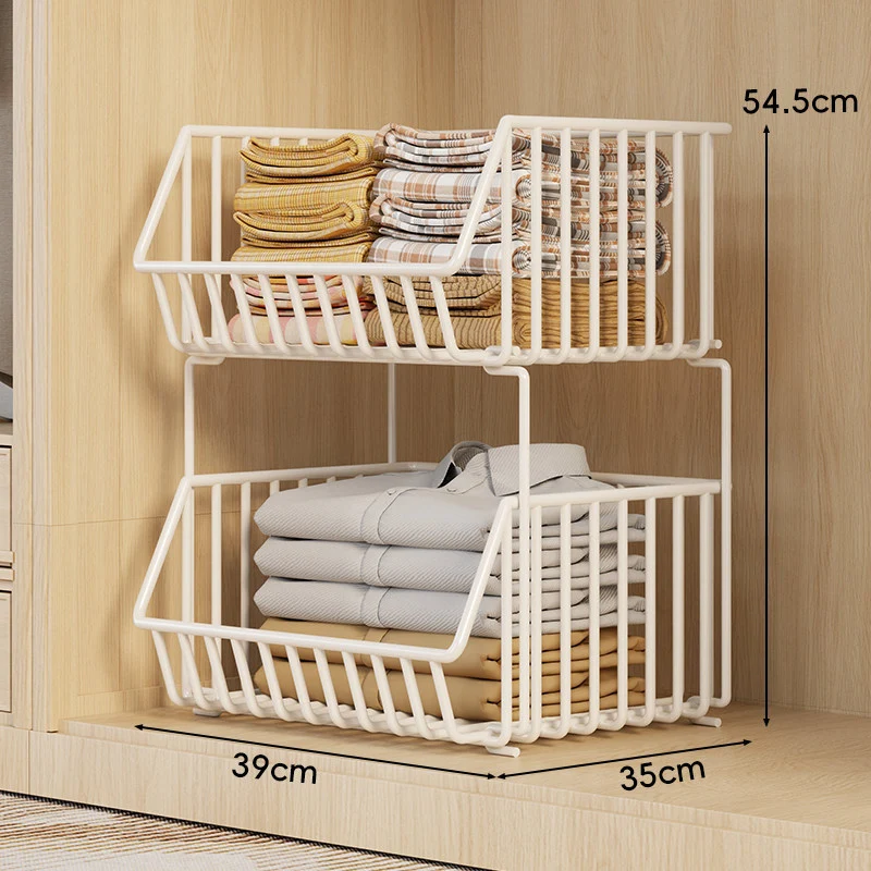 Drei-Tier Stapelbarer Draht Kleiderschrank Korb Organizer