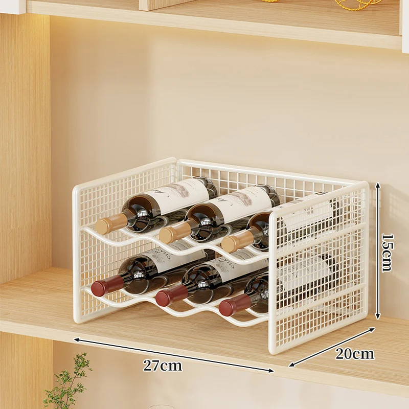 Kompakter Tisch Metall Draht Weinflaschen Organizer