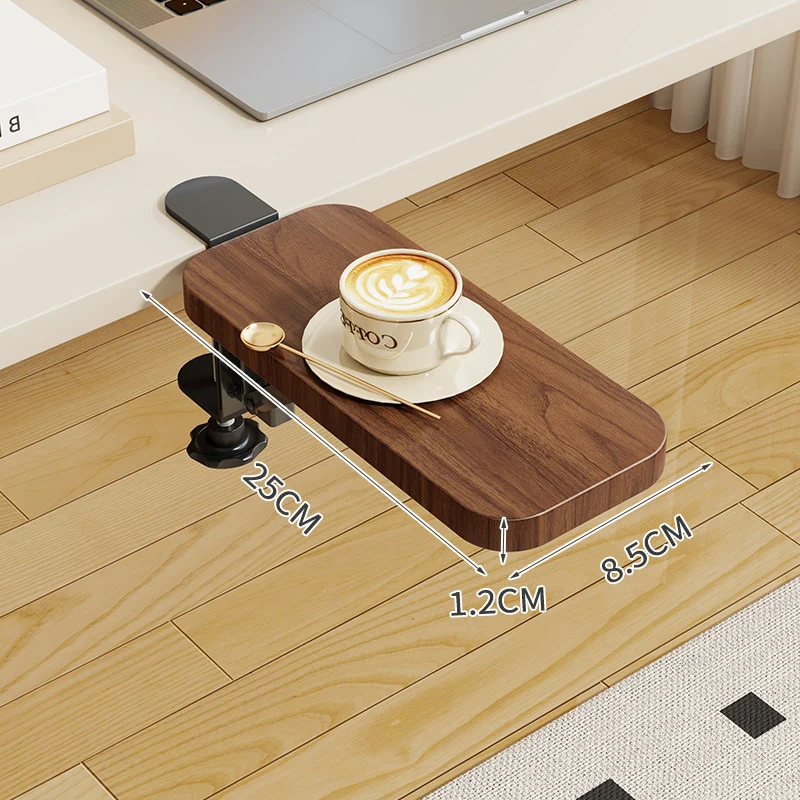 Clamp-On Klappbarer Bambus-Seitentablettisch für Schreibtisch und Sofa