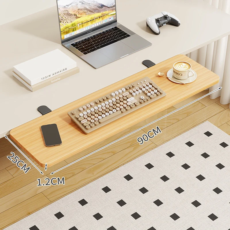 Clamp-On Klappbarer Bambus-Seitentablettisch für Schreibtisch und Sofa