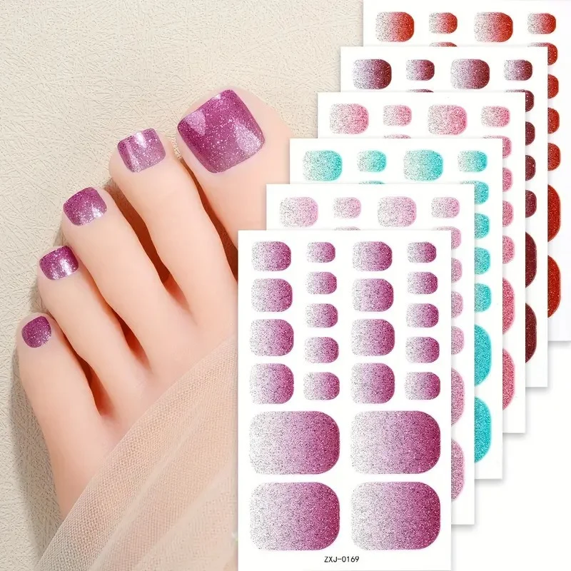 Glitter Gradient Zehennagel-Wickel