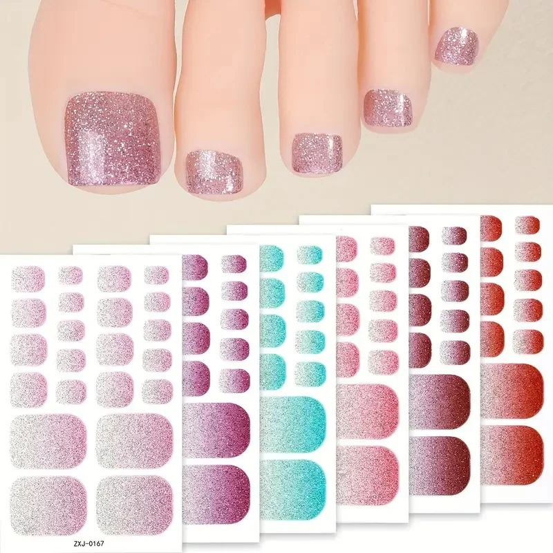 Glitter Gradient Zehennagel-Wickel