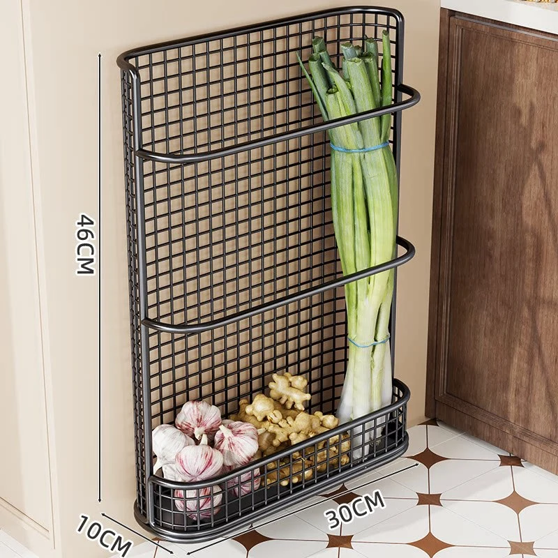 Slim Wandmontierte Drahtgitter Küchenschrank Vertikale Aufbewahrungskorb Organizer