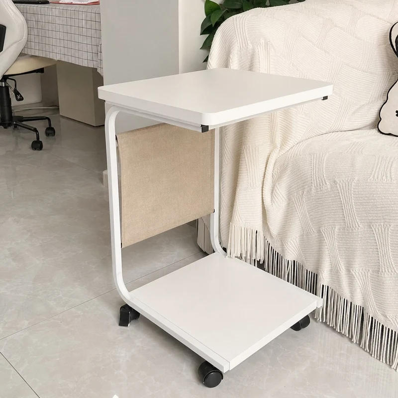 Rolling Desktop CPU Tower Stand mit Holzsockel und schwenkbaren Rollen