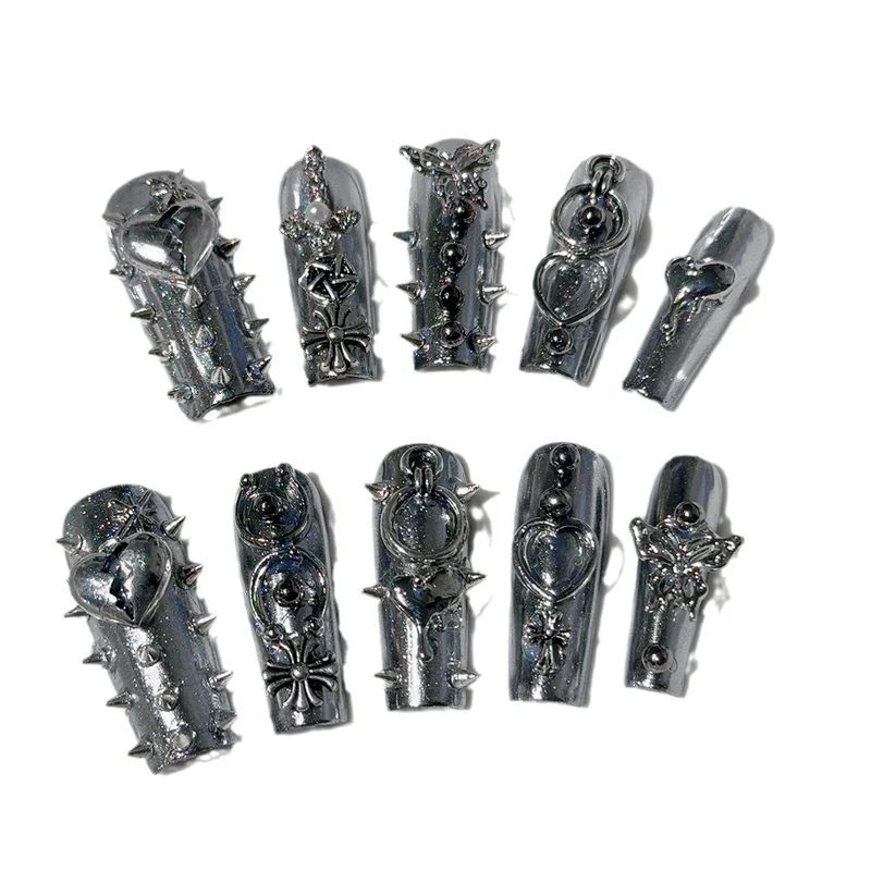 Gothic-inspiriertes metallisches Nagelkunstset