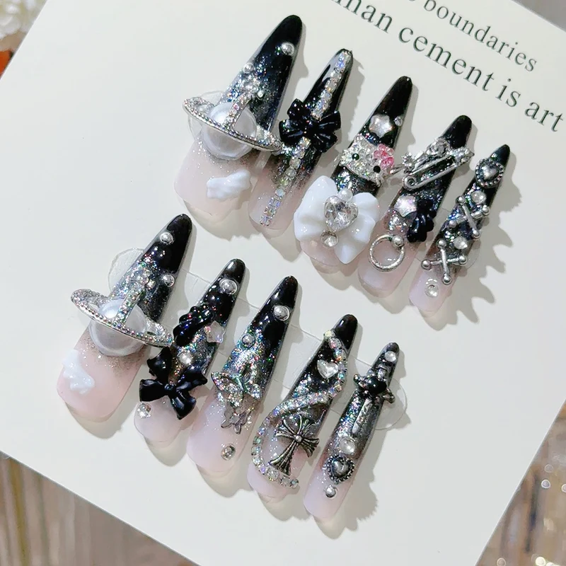Gothic-inspirierte dekorative Press-On-Nagel-Set