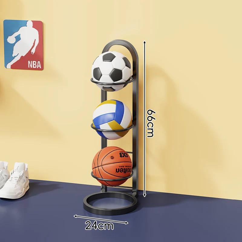 Mehrstufiges vertikales Sportballlagerregal mit Wandmontageoption