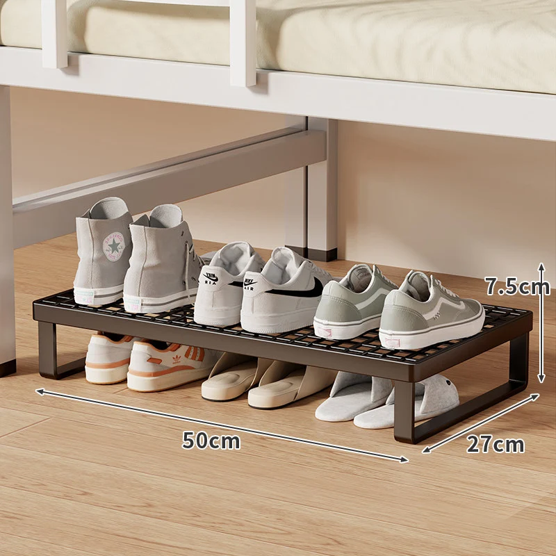 Niedrigprofil Stapelbarer Schuhheberregal mit belüftetem Gitternetz-Oberteil für unter dem Bett und Eingangsbereich