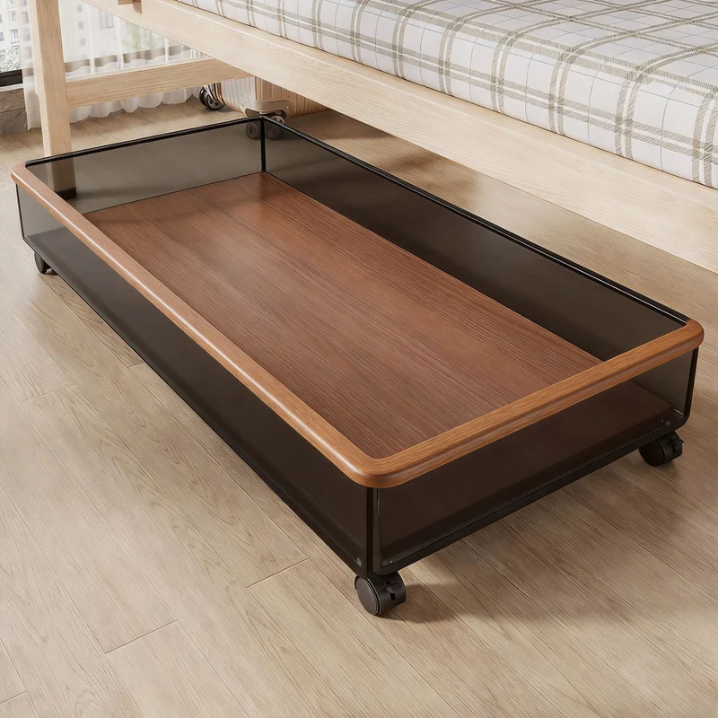 Niedrigprofil-Rollender Unter-Bett-Mesh-Aufbewahrungsdrawer mit verriegelbaren Rollen