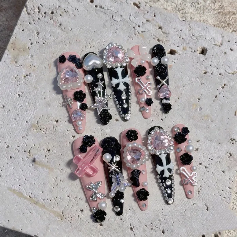 Gothic Dekorative Press-On Nagelkunst Set