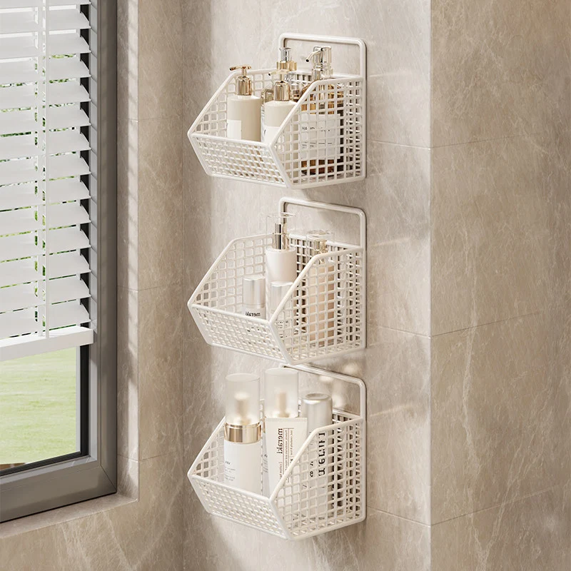 Wandmontierter Dual-Tier Gitter-Mesh Badezimmer Duschcaddy mit abtropfbaren Körben