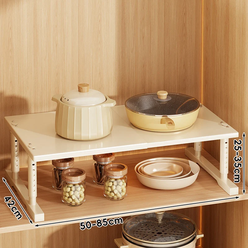 Erweiterbares verstellbares Ablage-Regal für Küchengeräte mit höhenverstellbaren Beinen