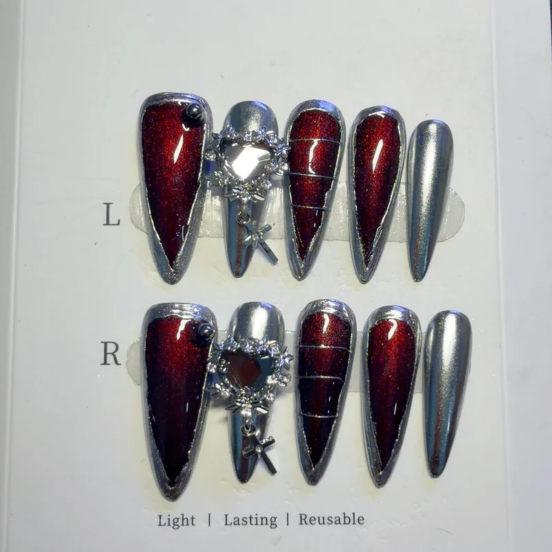 Glamouröse dekorative Press-On-Nagel-Set