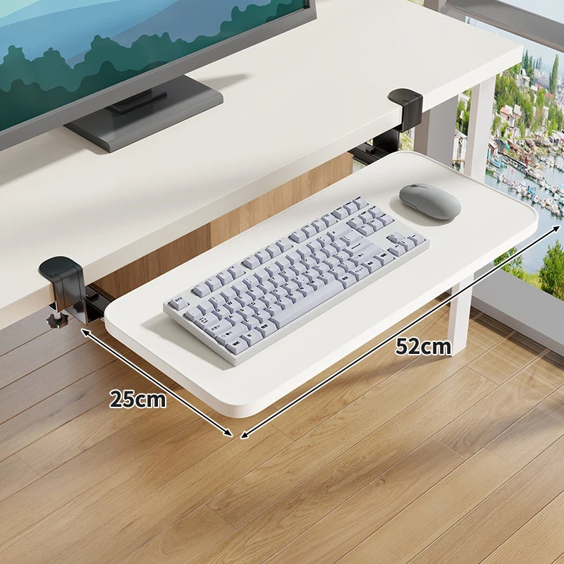 Schraubmontierte Gleitschiene Ergonomische Holzmaserung Tastatur- & Mausplattform
