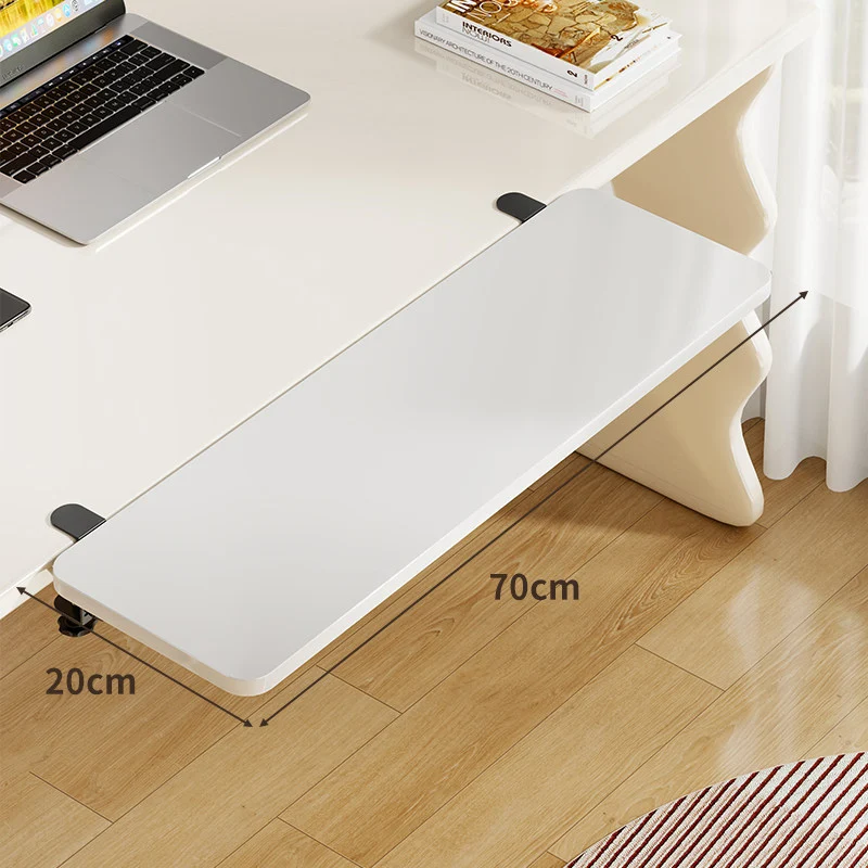 Unter-Desk Bambus Ausziehbare Arbeitsfläche Clamp-Montierte Tastatur- & Mausplattform