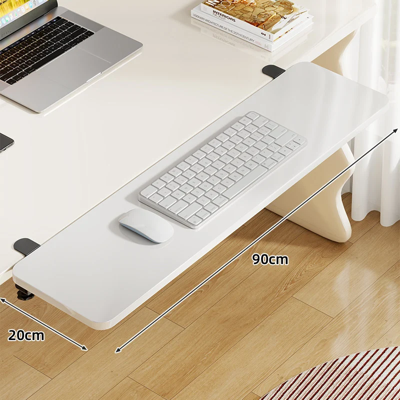 Unter-Desk Bambus Ausziehbare Arbeitsfläche Clamp-Montierte Tastatur- & Mausplattform