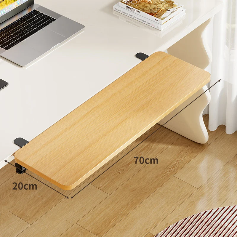 Unter-Desk Bambus Ausziehbare Arbeitsfläche Clamp-Montierte Tastatur- & Mausplattform