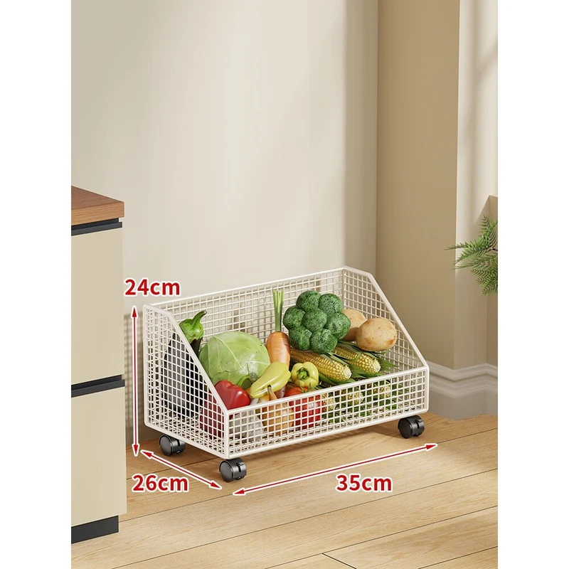 Zwei-Stufiges Mesh-Rollwagen Küche Obstlagerwagen