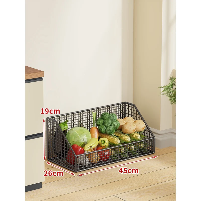 Zwei-Stufiges Mesh-Rollwagen Küche Obstlagerwagen