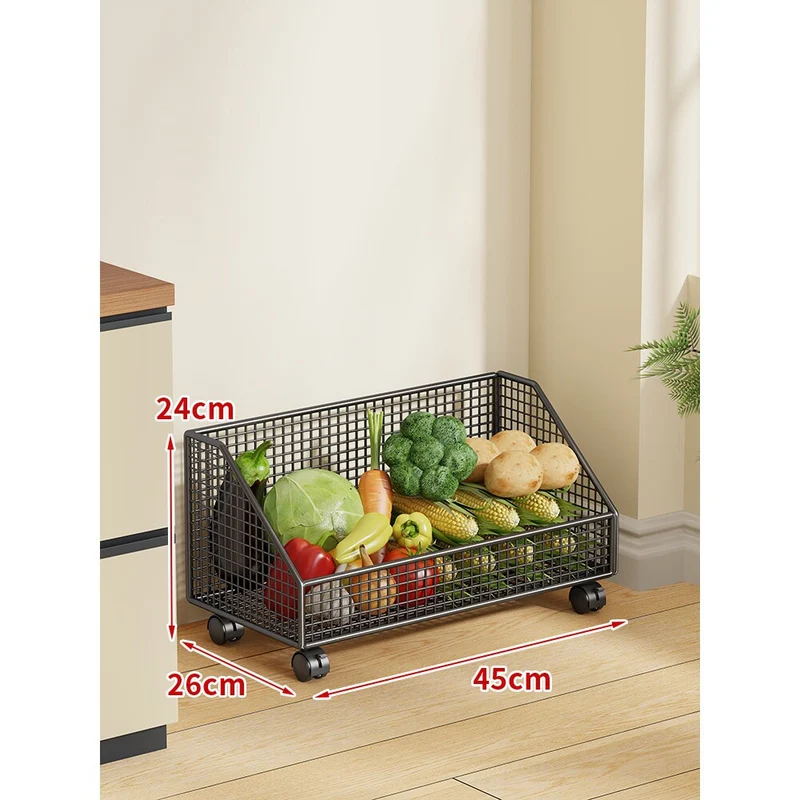 Zwei-Stufiges Mesh-Rollwagen Küche Obstlagerwagen