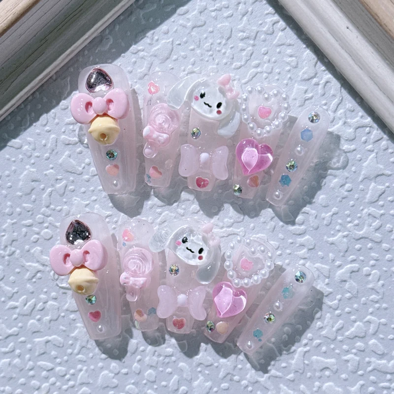 Verspieltes 3D-Charakter-Nagelkunst-Set
