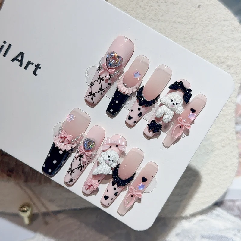 Verspieltes 3D-Charakter-inspiriertes Press-On-Nagelkunst-Set