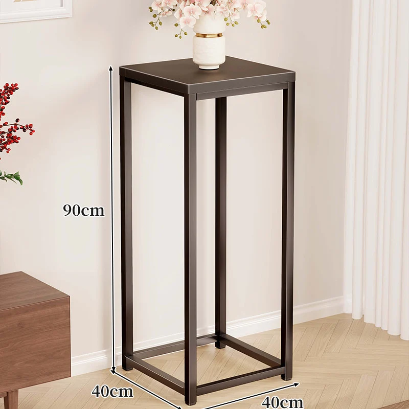 Hoher Metallpflanzenständer Pedestal mit quadratischer Oberseite Minimalistischer Rahmen