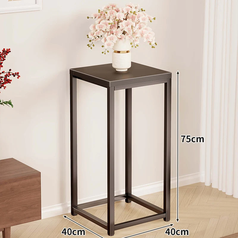 Hoher Metallpflanzenständer Pedestal mit quadratischer Oberseite Minimalistischer Rahmen