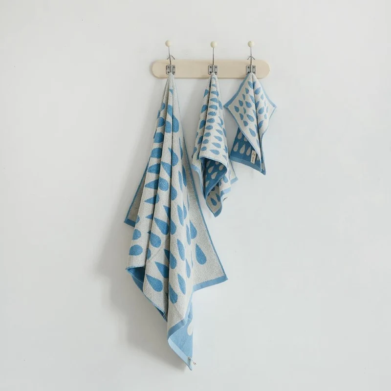 Dreiteiliges Frottier-Handtuchset Duschtuch Handtuch Gästetuch mit Blattjacquard