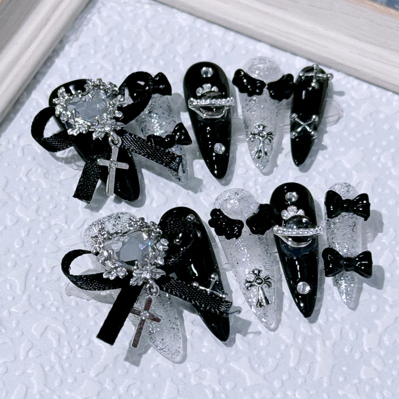 Ornate Gothic-Themen Press-On Nagelkunst Set