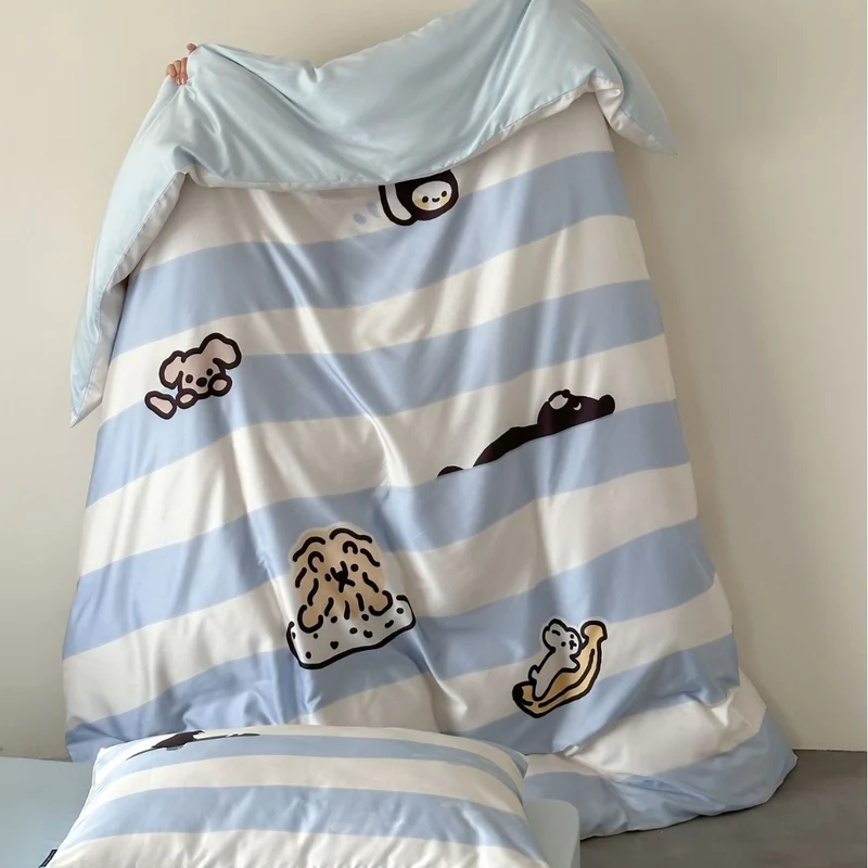 Satin-Bettwäschegarnitur mit floralem Print und Volant