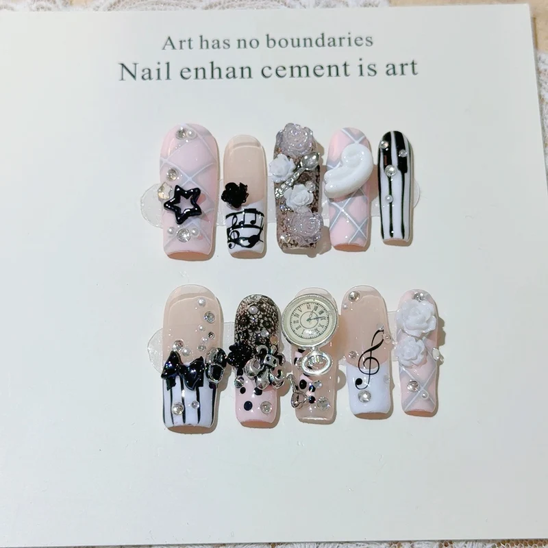 Musikthemen-Press-On-Nagelkunst-Set