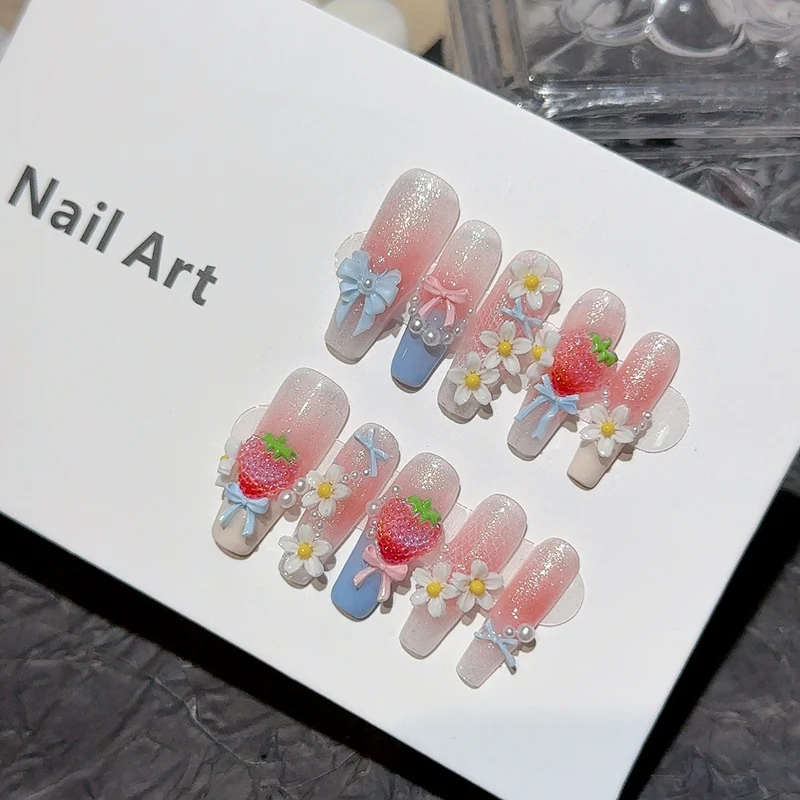 Charmantes 3D Blumen Druck-Nagelkunst-Set