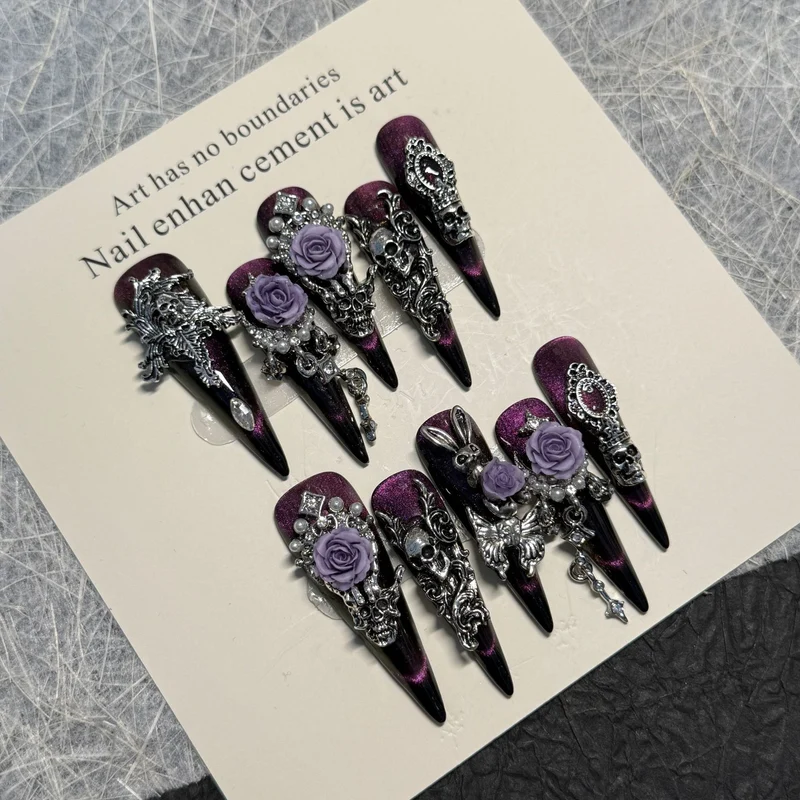 Gothic-Themen Druck-Nagelset