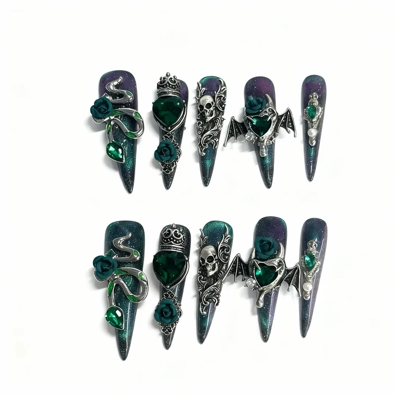 Gothic-Themen Press-On Nail Art Set