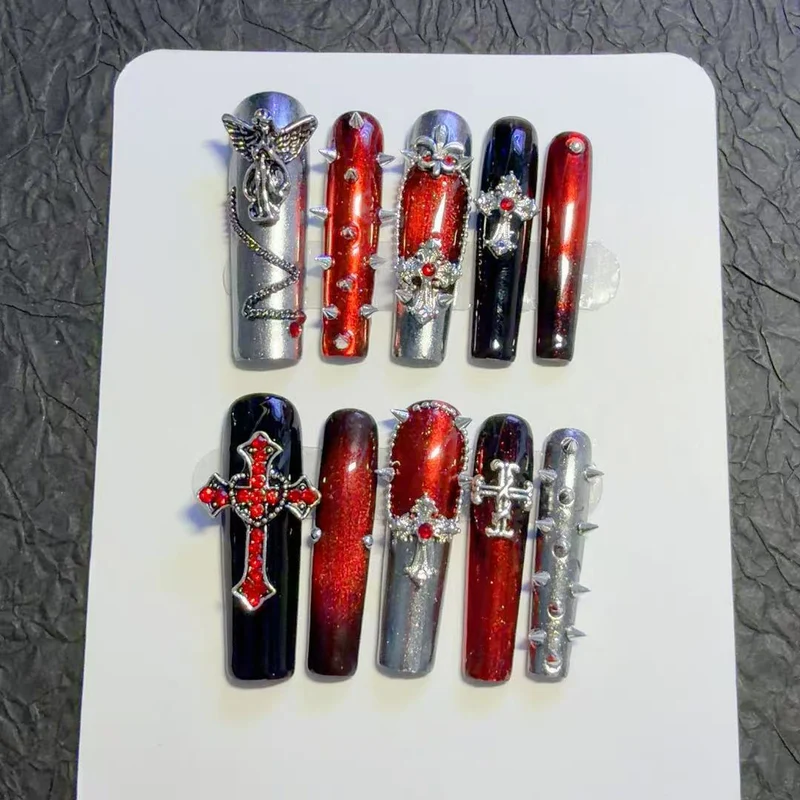 Gothic-Themen Dekorative Press-On Nagelkunst Set