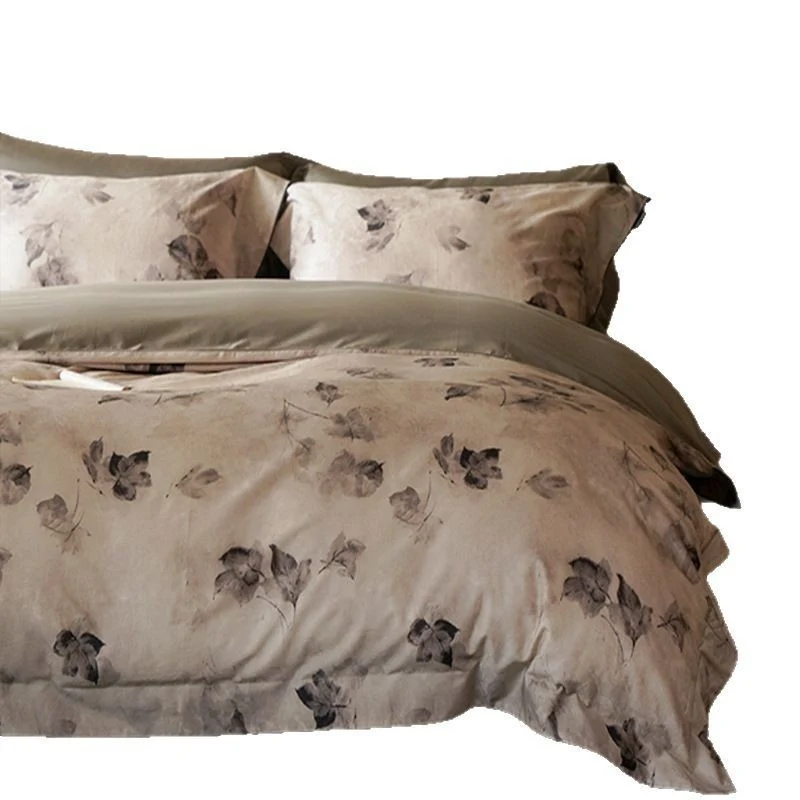 Bettwäsche-Garnitur aus weichem Satin mit floralem Aquarellprint