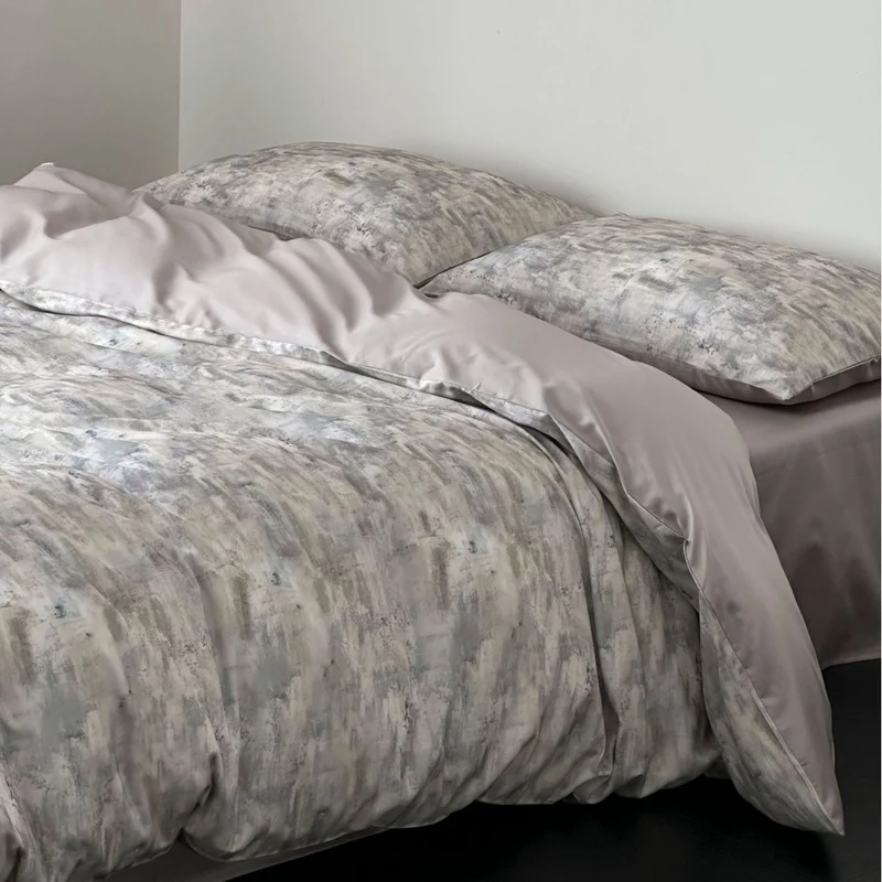 Bettwäsche-Garnitur aus Baumwollsatin mit floralem Vintage-Print